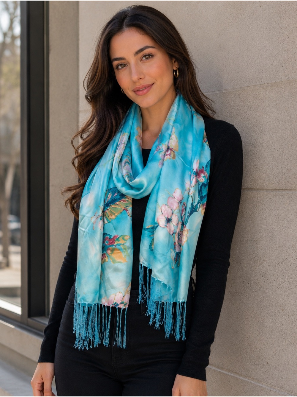 BNWT 100% Mulberry Silk Scarf Luxury Wrap 170x50cm